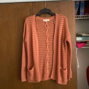 Rose colored cardigan